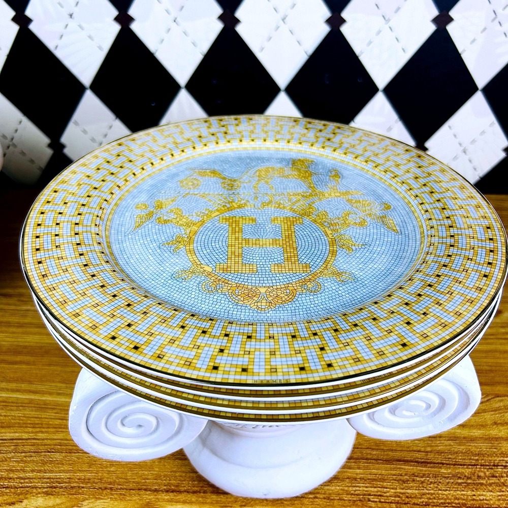 Hermès Mosaique au 24 Dinner Plates Set of 4 - Picture 3 of 13